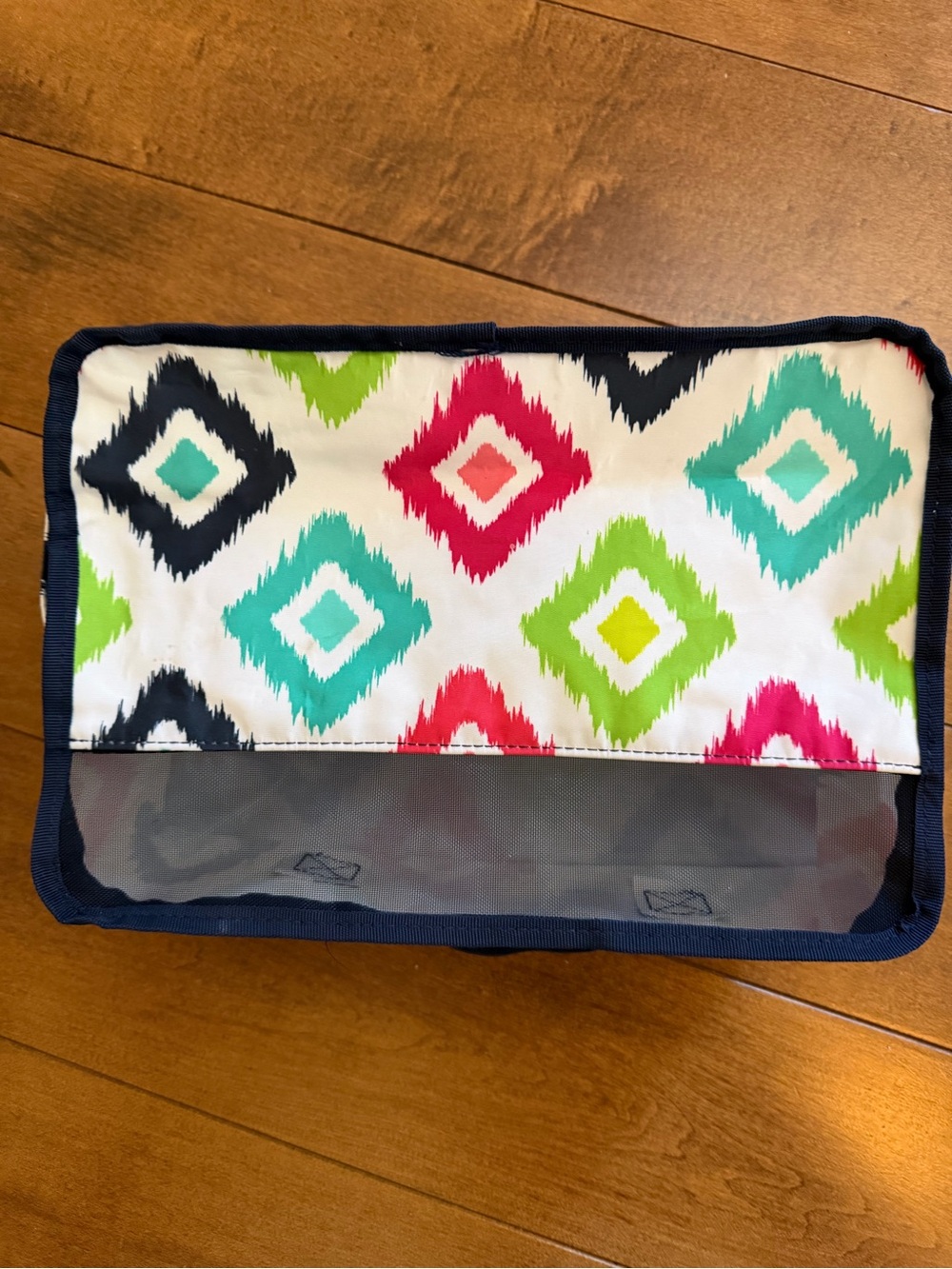 thirty-one Diamond Print Organizer in Navy Trim with Bright Accent Colors